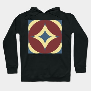 Modern Geometric Pasifika Design in French Blue, Cream and Burgundy Hoodie